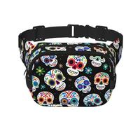 Mexpekil Marsupio colorato Mexico Sugar Skull Marsupio unisex impermeabile alla moda marsupio con tracolla regolabile borsa a tracolla per corsa escursionismo, Multicolore, Taglia unica
