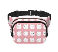 Mexpekil Marsupio con simpatico motivo a testa di gatto, unisex, impermeabile, alla moda, con cinghia regolabile, borsa a tracolla per corsa ed escursionismo, Multicolore, Taglia unica