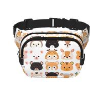 Mexpekil Marsupio con stampa di testa di animale, unisex, impermeabile, alla moda, con tracolla regolabile, per corsa, escursionismo, Multicolore, Taglia unica