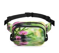 Mexpekil Marsupio da uomo e da donna, leggero, resistente all'acqua, con fiori di orchidea zen, massaggi zen, con cintura regolabile, per viaggi, escursionismo, passeggiate con il cane, sport all'aria