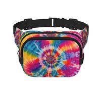 Mexpekil Marsupio etnico arcobaleno colorato tie dye marsupio donna uomo impermeabile alla moda marsupio con tracolla regolabile borsa a tracolla per corsa escursionismo, Multicolore, Taglia unica