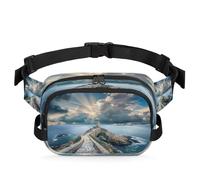 Mexpekil Marsupio Lighthouse at The End of The Road Hope, marsupio con cerniera bidirezionale, impermeabile, con tracolla regolabile, Nero