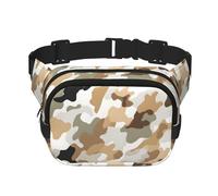 Mexpekil Marsupio marrone grigio bianco mimetico unisex marsupio impermeabile alla moda con tracolla regolabile borsa a tracolla per corsa escursionismo, Multicolore, Taglia unica