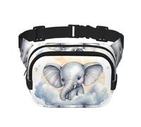 Mexpekil Marsupio Marsupio con elefante, stelle, luna, unisex, impermeabile, alla moda, con tracolla regolabile, per corsa ed escursionismo, Multicolore, Taglia unica