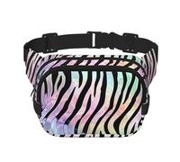 Mexpekil Marsupio Marsupio con stampa zebrata colorata neon, unisex, impermeabile, alla moda, con cinghia regolabile, borsa a tracolla per corsa ed escursionismo, Multicolore, Taglia unica