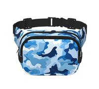 Mexpekil Marsupio mimetico blu chiaro bianco unisex impermeabile alla moda marsupio con tracolla regolabile borsa a tracolla per corsa escursionismo, Multicolore, Taglia unica