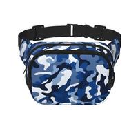 Mexpekil Marsupio mimetico blu grigio bianco unisex impermeabile alla moda marsupio con tracolla regolabile borsa a tracolla per corsa escursionismo, Multicolore, Taglia unica