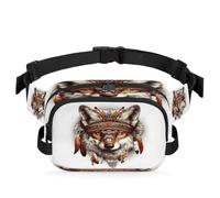 Mexpekil Marsupio per cani, stile bohémien, retrò, punk, tribale, con cerniera bidirezionale, impermeabile, con tracolla regolabile, Nero