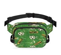 Mexpekil Marsupio, scarpe da basket da basket, sfondo verde, con cerniera bidirezionale, borsa da cintura idrorepellente, borse a tracolla con tracolla regolabile, Nero