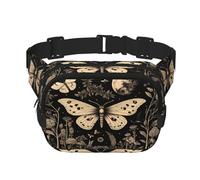 Mexpekil Marsupio vintage gotico floreale luna farfalla marsupio donna uomo impermeabile alla moda marsupio con tracolla regolabile borsa a tracolla per corsa escursionismo, Multicolore, Taglia unica