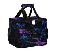 Mexpekil Neon_ Network Lines - Borsa termica per il pranzo, riutilizzabile, per donne, uomini, adulti, grande, riutilizzabile, per lavoro, picnic, attività all'aperto