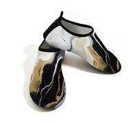 Mexpekil Nero Oro Liquido Marmo Modello Scarpe Da Acqua per Le Donne Degli Uomini Quick Dry Antiscivolo A Piedi Nudi, Motivo marmo liquido nero dorato, 42.5/43 EU