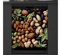 Mexpekil Nut Food Leaf - Coperchio magnetico per lavastoviglie | Copertura magnetica riutilizzabile per lavastoviglie, pannello frontale decorativo per lavastoviglie