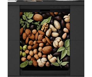 Mexpekil Nut Food Leaf - Coperchio magnetico per lavastoviglie | Copertura magnetica riutilizzabile per lavastoviglie, pannello frontale decorativo per lavastoviglie