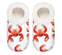 Mexpekil Ocean Sea Animal Crab Pantofole da donna Fuzzy House Slipper antiscivolo per donne uomini signore, Granchio animale marino oceano, Large