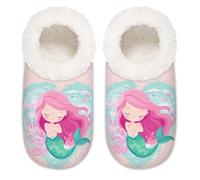Mexpekil Ocean Sea Mermaid Pantofole da donna Fuzzy House Slipper antiscivolo per donne uomini signore, Sirena oceano mare, Medium Medium