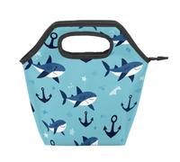 Mexpekil Ocean Sea Sharks Anchor - Borsa termica per il pranzo, riutilizzabile, impermeabile, a prova di perdite, per bambini e adulti, scuola, ufficio, picnic