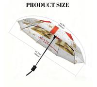 Mexpekil Ombrelli pieghevoli automatici aperti e chiusi, ombrello compatto antivento con campanellino dorato per donne e uomini