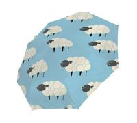 Mexpekil Ombrello compatto antivento forte per bambini donne uomini apertura automatica ombrello pieghevole protezione UV ombrello da viaggio per sole pioggia, Pecora, 28CM