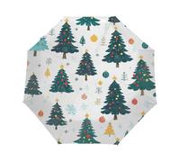 Mexpekil Ombrello compatto da viaggio con stampa albero di Natale resistente antivento pieghevole automatico protezione UV sole pioggia ombrelli