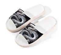 Mexpekil Pantofole con drago galassia, da donna, uomo, con drago cinese, luna, punta aperta, scarpe estive in lino, Multi, 39.5/40.5 EU