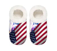 Mexpekil Pantofole da casa americane per donne e uomini, in memory foam, comode, antiscivolo, per il 4 luglio, Multi, 10.5/12 UK Wide