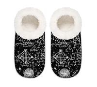 Mexpekil Pantofole da casa con formula matematica per donne e uomini, nere equazioni matematiche in memory foam, pantofole da casa, Multi, 10.5/12 UK Wide