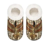 Mexpekil Pantofole da casa in pergamena egiziana antica religione per donne e uomini in memory foam scarpe da casa calzini, Multi, 10.5/12 UK Wide