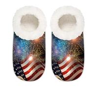 Mexpekil Pantofole da casa per il 4 luglio, da donna, in memory foam, comode, antiscivolo, Multi, 37.5/38.5 EU