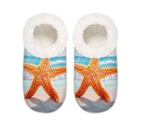 Mexpekil Pantofole da donna a forma di stella marina con animali e oceano, pantofole antiscivolo per donne, uomini e donne, Oceano Spiaggia Animali St, XX-Large largo