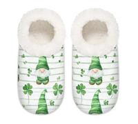 Mexpekil Pantofole da donna con gnomi di San Patrizio e trifoglio, antiscivolo, per donne, uomini e donne, Carino St Patricks gnomi trifoglio, XX-Large largo