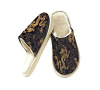 Mexpekil Pantofole da donna in memory foam con drago vintage, Multi, 41/42 EU