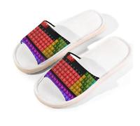 Mexpekil Pantofole da tavola periodiche per donne e uomini, Elements Education Open Toe scarpe da casa estive in lino pantofole, Multi, 8.5/9 UK Wide