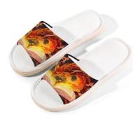 Mexpekil Pantofole magiche con drago di fuoco per donne e uomini, scarpe estive in lino con punta aperta, Multi, 39.5/40.5 EU