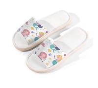 Mexpekil Pantofole piccole a forma di sirene per donne e uomini, graziose sirene aperte sulla punta, scarpe estive in lino, Multi, 6/6.5 UK Wide