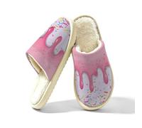 Mexpekil Pantofole soffici per donne e uomini (39-40) | Ciambella Rosa Dolce Cibo Antiscivolo Casa Pantofole Slip on Inverno Caldo Pantofole Memory Foam Peluche Casa Scarpe