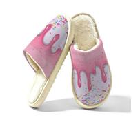 Mexpekil Pantofole soffici per donne e uomini (40-40) | Ciambella Rosa Dolce Cibo Antiscivolo Casa Pantofole Slip on Inverno Caldo Pantofole Memory Foam Peluche Casa Scarpe