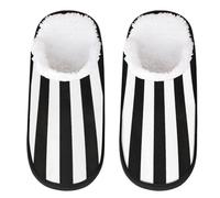 Mexpekil Pantofole soffici per donne e uomini, A righe bianche e nere., 8/11 UK Wide