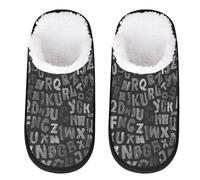 Mexpekil Pantofole soffici per donne e uomini, Alfabeto., 8/11 UK Wide