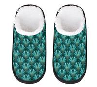 Mexpekil Pantofole soffici per donne e uomini, Conchiglie Simmetriche Piccole Blu, 4/7 UK Wide