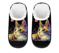 Mexpekil Pantofole soffici per donne e uomini, Farfalla Gatta, 8/11 UK Wide