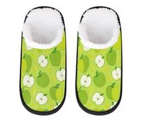 Mexpekil Pantofole soffici per donne e uomini, Frutta Mele Verdi, 4/7 UK Wide