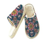 Mexpekil Pantofole soffici per donne e uomini, Mandala Lotus Rosa, 41/42 EU