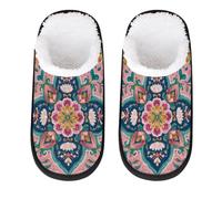 Mexpekil Pantofole soffici per donne e uomini, Mandala Lotus Rosa, 8/11 UK Wide