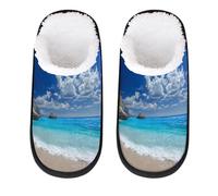 Mexpekil Pantofole soffici per donne e uomini, Mare Spiaggia Nuvole, 8/11 UK Wide