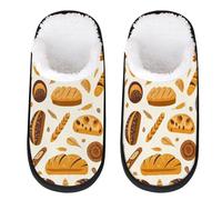 Mexpekil Pantofole soffici per donne e uomini, Pane Cibo, 8/11 UK Wide