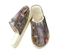 Mexpekil Parigi Pantofole da donna Francia Torre Eiffel Memory Foam House Shoes, Multi, 38.5/39.5 EU