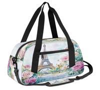Mexpekil Paris Torre Eiffel Rose, borsone per bambini ragazzi ragazze ragazzi ragazzi sport borsone borsone borsone da viaggio borsone per la notte weekend borsa da ballo