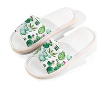 Mexpekil Piante Fiori Cactus Pantofole per donne e uomini, Open Toe scarpe da casa estive in lino pantofole, Multi, 6/6.5 UK Wide