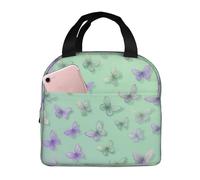 Mexpekil Piccole farfalle blu isolate borse per il pranzo per le donne termiche Lunchbox adulti portatile picnic Cooler Bag riutilizzabile borsa per il pranzo borsa per il lavoro